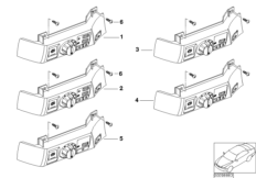 Блок переключателей освещения для BMW E65 760i N73 (схема запасных частей)