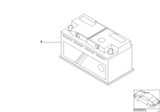 Аккумулятор BMW фирм. с электролитом для BMW E85 Z4 3.0si N52 (схема запасных частей)
