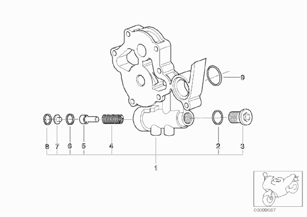 Фланец промежуточный масляного насоса для MOTO K41 K 1200 RS 01 (0547,0557) 0 (схема запчастей)