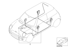 Комплект дооснащения стереосистемы для BMW R53 Cooper S W11 (схема запасных частей)
