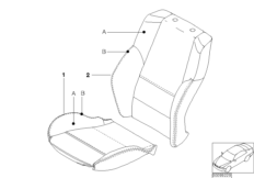 Индивид.обивка спорт.сиденья кожа N6 для BMW E46 320td M47N (схема запасных частей)