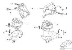 Подвеска двигателя для BMW E65 760i N73 (схема запасных частей)