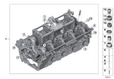 головка блока цилиндров для BMW E61 545i N62 (схема запасных частей)