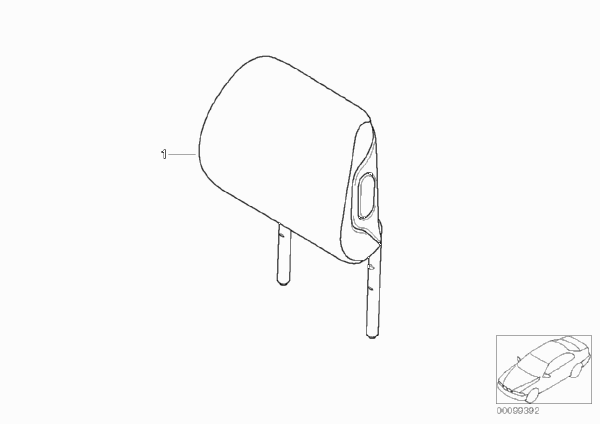 Подголовник Individual Зд кожа для BMW E46 318ti N42 (схема запчастей)