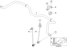 Стабилизатор Пд для BMW R53 Coop.S JCW GP W11 (схема запасных частей)