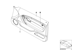Индивидуальная обшивка двери с НПБ Пд для BMW E46 325ti M54 (схема запасных частей)