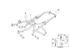Задняя часть рамы для BMW R21A R 1150 GS Adv. 01 (0441,0492) 0 (схема запасных частей)
