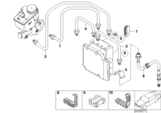Трубопровод тормозного привода Пд с DSC для BMW E46 M3 S54 (схема запасных частей)