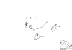 Доосн.баг.отделения аварийным приводом для BMW E46 325i M54 (схема запасных частей)