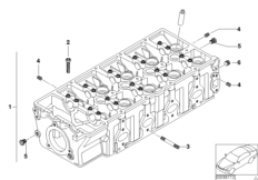 головка блока цилиндров для BMW E38 740d M67 (схема запасных частей)