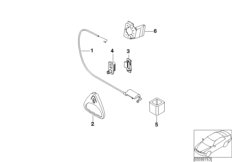 Доосн.баг.отделения аварийным приводом для BMW E39 520i M52 (схема запасных частей)