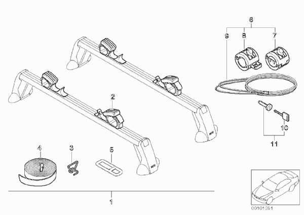 Крепление доски для виндсерфинга для BMW R61 Cooper N16 (схема запчастей)