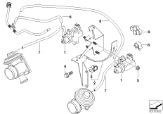 Вакуумная система управления AGR для BMW E65 740d M67 (схема запасных частей)