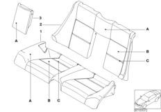 Индивидуальная обивка сиденья Зд кожа Q9 для BMW E46 320Ci M54 (схема запасных частей)