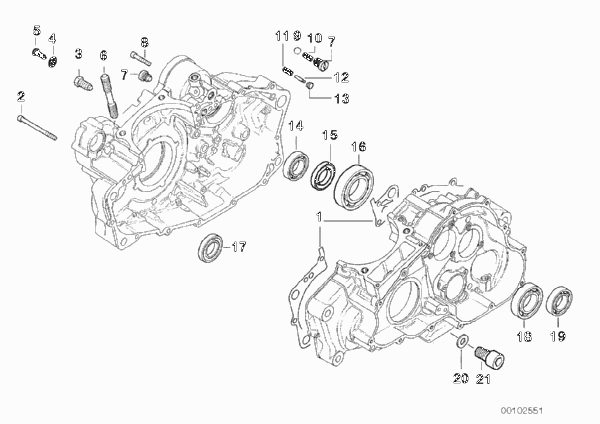 Картер двигателя дополнительные элементы для BMW E169 F 650 ST 97 (0163,0168) 0 (схема запчастей)