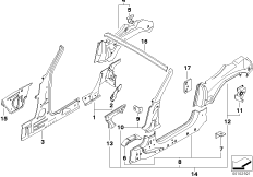 Детали бокового каркаса для BMW E85 Z4 3.0si N52 (схема запасных частей)