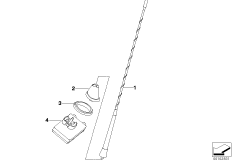Детали антенны с коротким стержнем для BMW E85 Z4 2.2i M54 (схема запасных частей)
