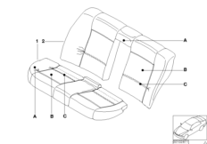 Индивидуальная обивка сиденья Зд кожа Q9 для BMW E46 325i M54 (схема запасных частей)