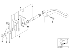 Детали механизма ПП 6-ступенчатой КПП для BMW R21A R 1150 GS Adv. 01 (0441,0492) 0 (схема запасных частей)