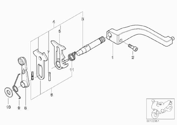Детали механизма ПП 6-ступенчатой КПП для BMW R28 R 1150 R 01 (0429,0439) 0 (схема запчастей)