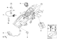 рулевая колонка для BMW R53 Cooper S W11 (схема запасных частей)