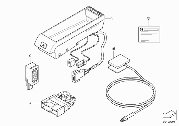 Детали устройства громкой связи Classic для BMW E46 330d M57 (схема запчастей)