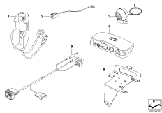 Детали Ericsson серии T в центр.консоли для BMW E46 325xi M54 (схема запасных частей)