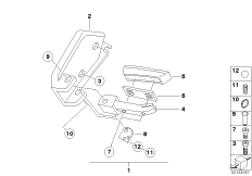 Упоры для алюминиевого чемодана Зд для BMW R21A R 1150 GS Adv. 01 (0441,0492) 0 (схема запасных частей)