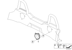 Динамик стереосистемы Зд для BMW E86 Z4 M3.2 S54 (схема запасных частей)