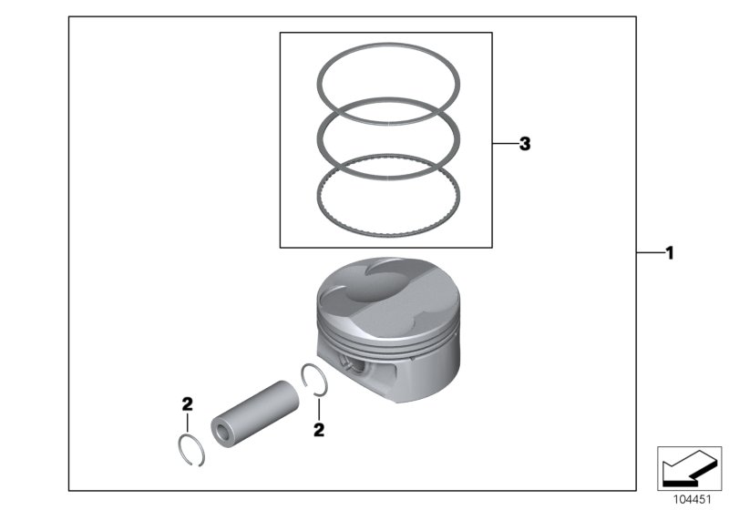 Поршень кривошипно-шатунного механизма для ROLLS-ROYCE RR3 Coupé N73 (схема запчастей)