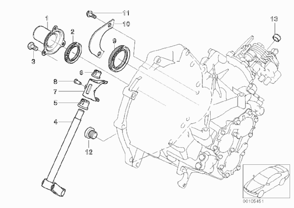 Детали коробки передач GS6-85BG для BMW R52 Cooper S W11 (схема запчастей)