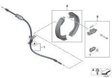 Стояночный тормоз/тормозные колодки для BMW RR3 Coupé N73 (схема запасных частей)