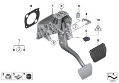 Опорный кронштейн педали/педаль тормоза для BMW RR4 Ghost N74R (схема запасных частей)