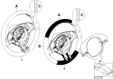 Инд.рулевое колесо M с НПБ SA 710 для BMW E46 330d M57N (схема запасных частей)