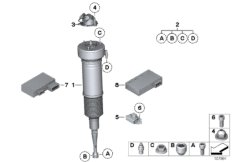 Передний пневмоамортизатор/блок упр. для BMW RR2 Drophead N73 (схема запасных частей)