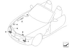 Детали системы омывателей фар для BMW E86 Z4 M3.2 S54 (схема запасных частей)