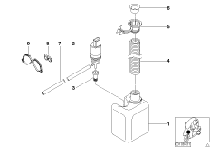 Бачок стеклоомывателя для MOTO C1N C1 200 (0192) 0 (схема запасных частей)