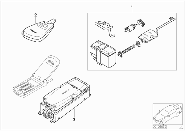 Комплект дооснащ.автон.сист.отопления для BMW E38 730d M57 (схема запчастей)