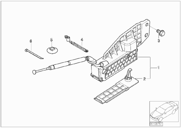 Механизм аварийной разблокировки для BMW E65 760i N73 (схема запчастей)