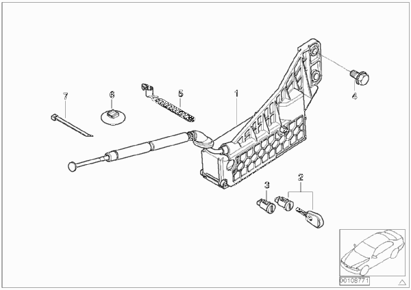 Механизм аварийной разблокировки для BMW E65 745d M67N (схема запчастей)
