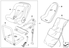 Дет. сиденье MINI Baby Seat 0+ ISOFIX для BMW R57N Cooper N16 (схема запасных частей)