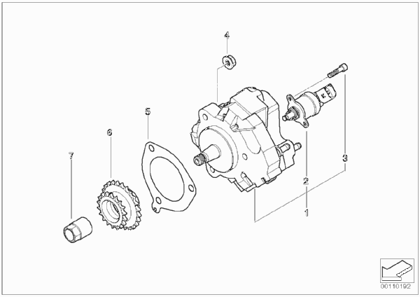 Pompa ad alta pressione - RIcambi Usati для BMW E61 530d M57N (схема запчастей)