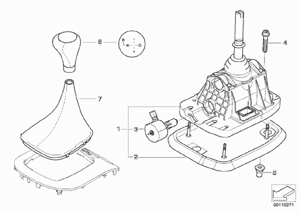 Механизм ПП стептроник SMG для BMW E85 Z4 3.0i M54 (схема запчастей)