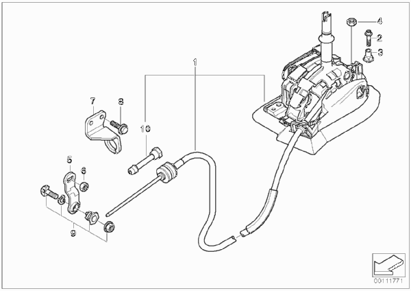 Механизм ПП стептроник АКПП для BMW Z3 Z3 2.2i M54 (схема запчастей)