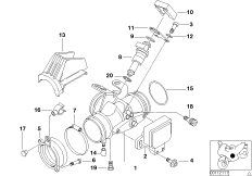 Корпус дроссельной заслонки для BMW 259S R 1100 RS 93 (0411,0416) 0 (схема запасных частей)