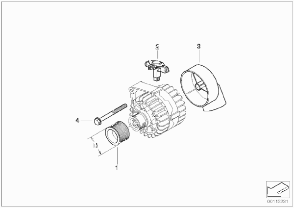 Детали генератора для BMW E61 530d M57N2 (схема запчастей)