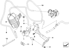 Вакуумная сист.управл.турбонагнетателем для BMW E65 730d M57N (схема запасных частей)