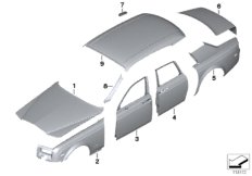 Наружная облицовка для BMW RR1N Phantom EWB N73 (схема запасных частей)