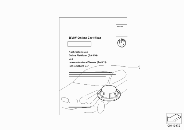 Комплект дооснащения BMW-Online для BMW E65 730i M54 (схема запчастей)