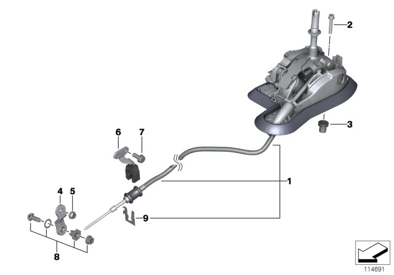 Механизм ПП стептроник АКПП для BMW E81 130i N52N (схема запчастей)